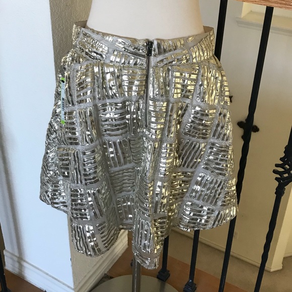 *SOLD on eBay* Alice + Olivia Gold Silver Skirt - Picture 2 of 4